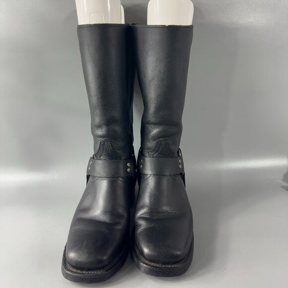 Boulet Western Style Black Leather Harness Boots Cowboy Boots, Size 8 1/2 main image 15